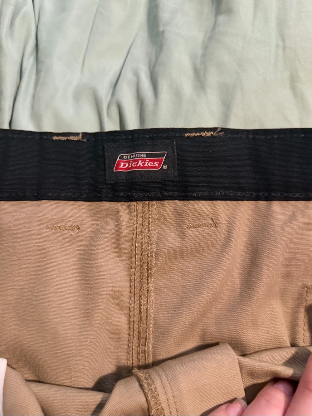 Dickies Tan Work Pants with Black Waistband - Picture 3 of 6